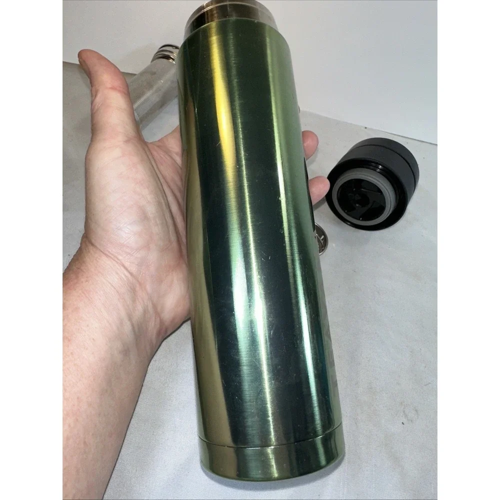Teavana Contour 16 oz Green Stainless Tumbler - COMPLETE with Infuser Basket